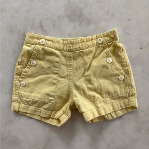 Mabo yellow linen / cotton blend shorts